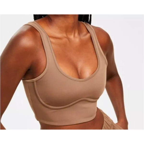 Jenni Style Not Size Women's Corset Bra Crop Top, Dark Tan, S