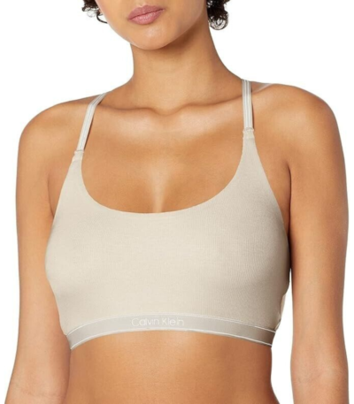 CALVIN KLEIN Women's Pure Ribbed Unlined Bralette QF6438 XS