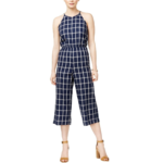 Maison Jules Womens Tie Blue Notte Cotton Casual Jumpsuit M