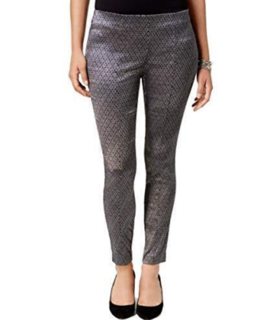 Alfani Womens Silver Textured Casual Pants 14 B+B