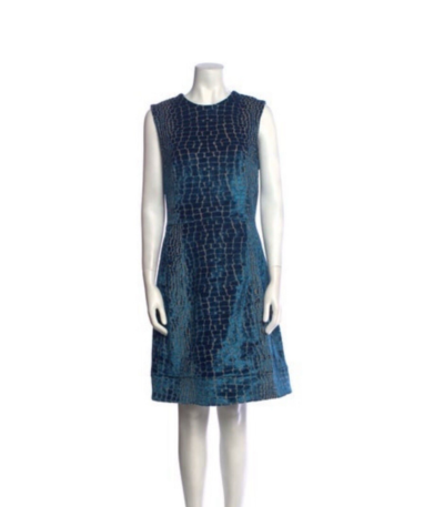 Yigel Azrouel Printed Knee Length Dress Blue XL