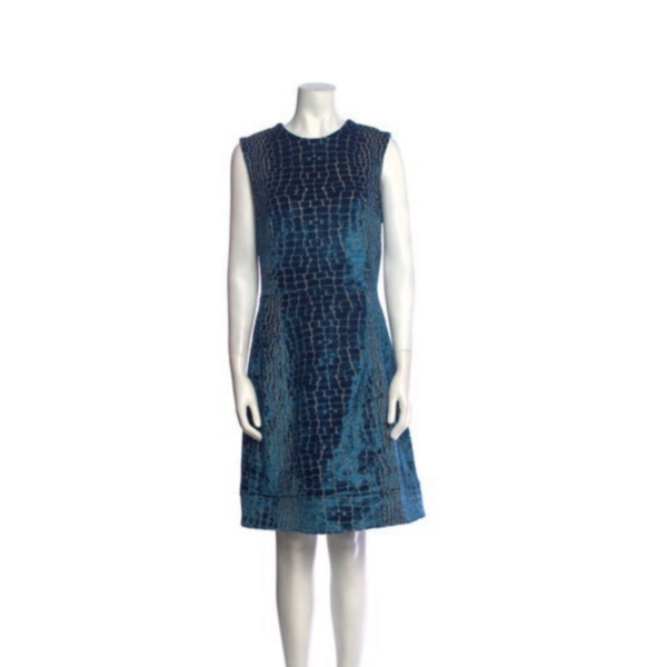 Yigel Azrouel Printed Knee Length Dress Blue XL