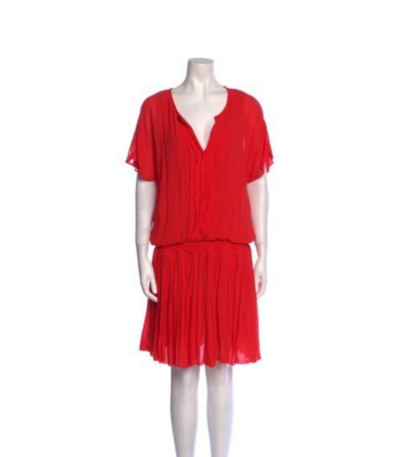 Joie V Neck Mini Dress Red M