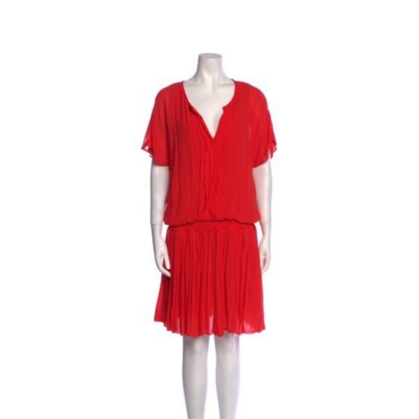 Joie V Neck Mini Dress Red M