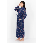 Charter Club Women Floral Printed Full Sleeves Sleepwear Dress, Navy Combo S