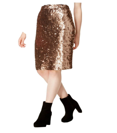 Bar Iii Womens Sequined A-Line Skirt S