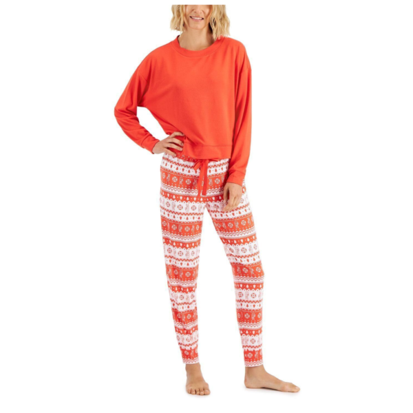 Jenni Women's Long Sleeve Mix It Pajama Set (US, Alpha, Medium, Regular,