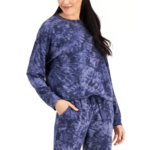 Jenni Super Soft Blue Tie Dye Long Sleeve Pajama Top M