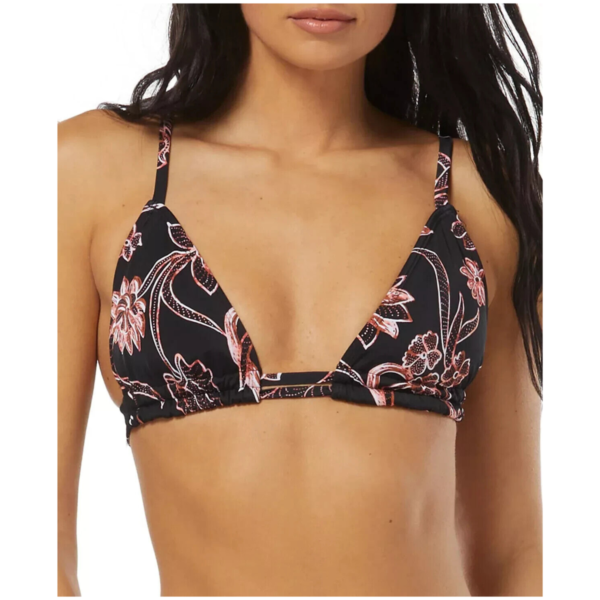 SUNDAZED Womens Layla Printed Triangle Black 36D Bikini Top Bra