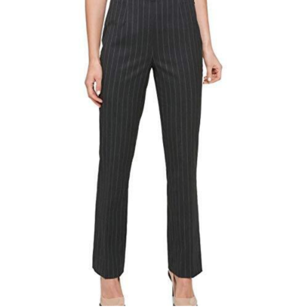 DKNY Women's Side-Zip Pinstripe Pants (Dark Grey, 4)