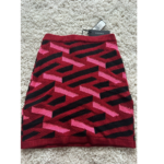 Versace geometric intarsia knitted skirt Pink Size 38