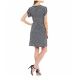 MICHAEL Michael Kors Rope Geometric Print Matte Jersey Dress True Navy White XXS