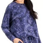 Jenni Super Soft Blue Tie Dye Long Sleeve Pajama Top M