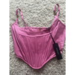 Versace Cropped Ladies Pink Bralet Corset Top