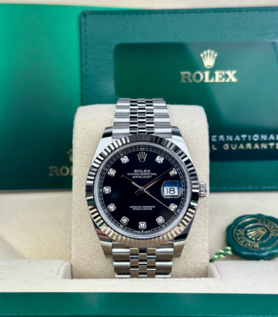 Rolex DATEJUST 41mm 126334 BLACK DIAMONDS JUBILEE UNWORN