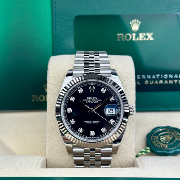 Rolex DATEJUST 41mm 126334 BLACK DIAMONDS JUBILEE UNWORN