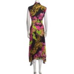 NWT Versace Floral Print Long Dress Black