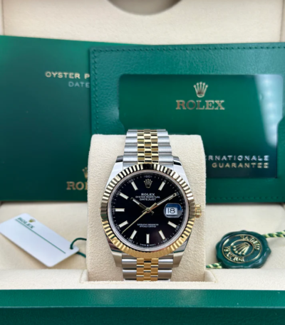 Rolex DATEJUST 41mm 126333 BLACK INDEX JUBILEE UNWORN