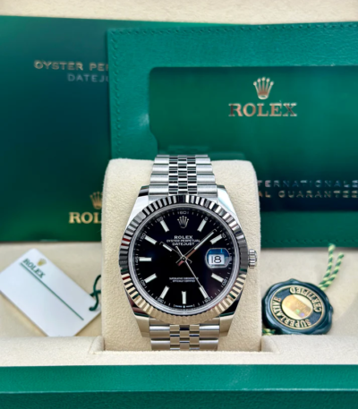 Rolex DATEJUST 41mm 126334 BLACK INDEX JUBILEE UNWORN