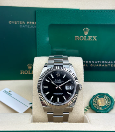 Rolex DATEJUST 41mm 126334-0017 BLACK INDEX OYSTER UNWORN