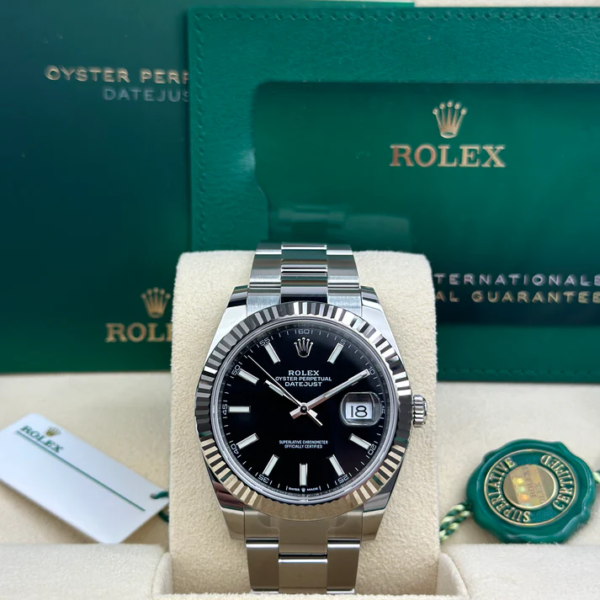 Rolex DATEJUST 41mm 126334-0017 BLACK INDEX OYSTER UNWORN