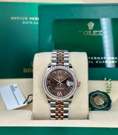 Rolex DATEJUST 31mm 278381RBR CHOCOLATE DIAMONDS BEZEL JUBILEE UNWORN