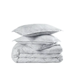 Sky Woodblock Flora Full/queen Duvet Cover & Shams Set Gray $315