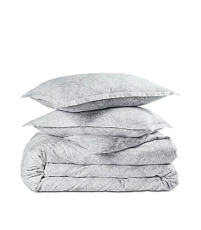 Sky Woodblock Flora Full/queen Duvet Cover & Shams Set Gray $315