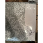 Sky Woodblock Flora Full/queen Duvet Cover & Shams Set Gray $315