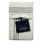 $185 Ralph Lauren Home White Organic Handkerchief Embroidery Standard Sham 28x20