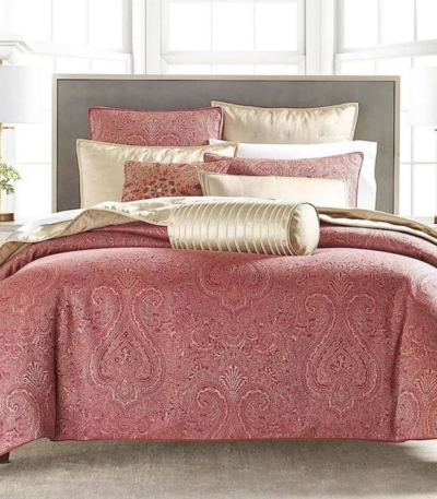 Hotel Collection Classic Regal Paisley Duvet Cover, Berry-Full/Queen