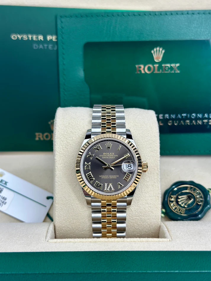 Rolex DATEJUST 31mm 278273 DARK GREY DIAMONDS JUBILEE UNWORN