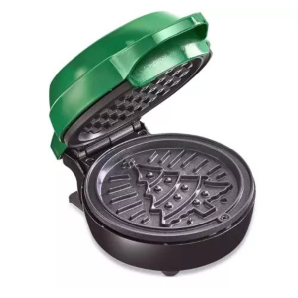 Mini Waffle Maker Christmas Tree Green