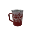 Corkcicle Triple Insulated Stainless Steel Mug w/Handle Fairisle Red 16oz ~ NEW