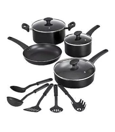 Bella 12-PC. Cookware Set - Black