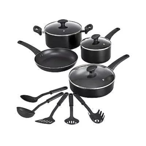 Bella 12-PC. Cookware Set - Black