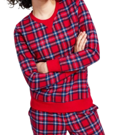 Charter Club Red Plaid Lounge Pajama Top Holiday