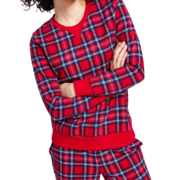 Charter Club Red Plaid Lounge Pajama Top Holiday