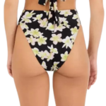 HURLEY MAX PLUMERIA FULL TAB SIDE BOTTOM Floral Green/Pink/Black