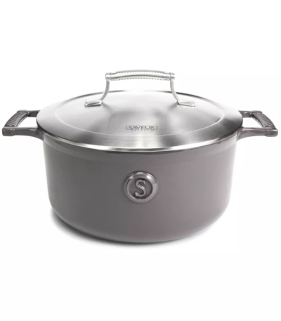 SAVEUR SELECTS Enameled Cast Iron Casserole, 5-Quart Dutch Oven with