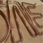 Martha Stewart Trivet Style Copper Plated Steel Love