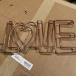 Martha Stewart Trivet Style Copper Plated Steel Love