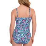 Swim Solutions Women's Printed Tummy Control One-Piece Swimsuit Size 10