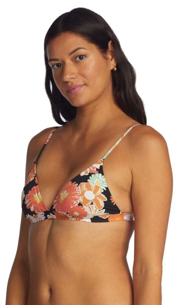 Roxy Beach Classics Fixed Triangle Bikini Top - Anthracite Boogie Chillen - M