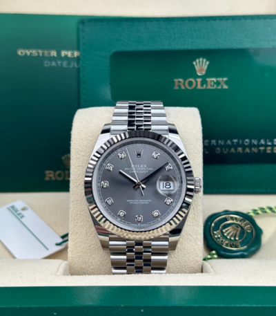 Rolex DATEJUST 41mm 126334 SLATE DIAMONDS JUBILEE UNWORN