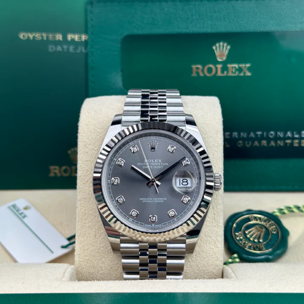 Rolex DATEJUST 41mm 126334 SLATE DIAMONDS JUBILEE UNWORN