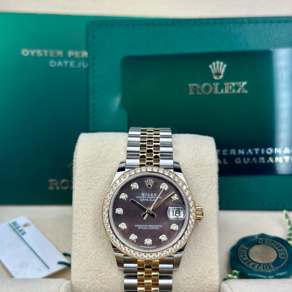 Rolex DATEJUST 31mm 278383RBR TAHITIAN MOP DIAMONDS BEZEL JUBILEE UNWORN