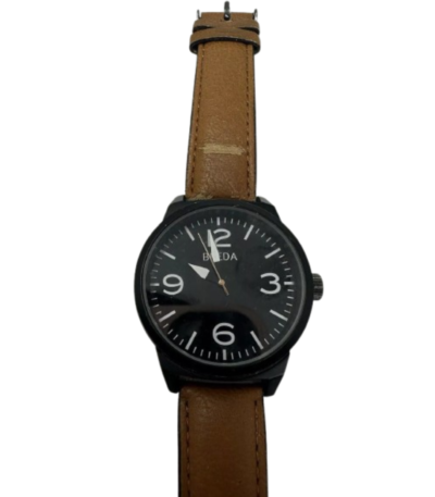 Breda 16880-Brown Mens Stephen Watch 8144 Brown Leather Strap Buckle Closure