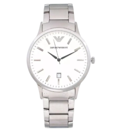 Emporio Armani 43mm Stainless Steel White Dial Quartz Men Watch AR2430