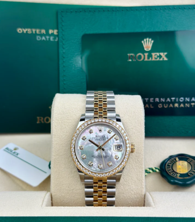 Rolex DATEJUST 31mm 278383RBR WHITE MOP DIAMONDS BEZEL JUBILEE UNWORN